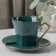 Tea couple ceramic "Elizabeth", 3 objects: a cup 240 ml, a saucer d = 13.5 cm, a spoon, the color is green