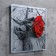 Carty clock is wall, series: flowers, "red rose", 50x50 cm