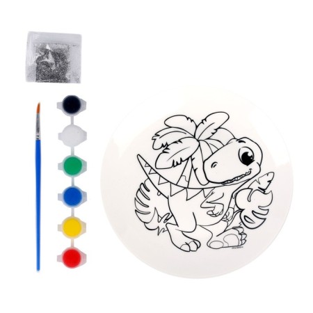 Set for creativity. Painting of the plate "Dinosaurus"-4