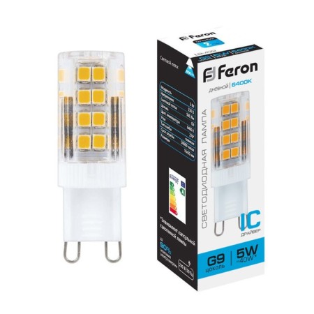 LED LED Feron, G9, 5 W, 175-265 V, daylight