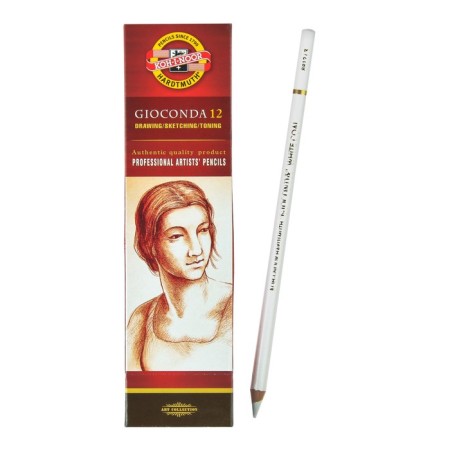 White coal in a pencil of 4.5 mm, Koh-I-Noor Medium Gioconda 8812/3, L = 175 mm