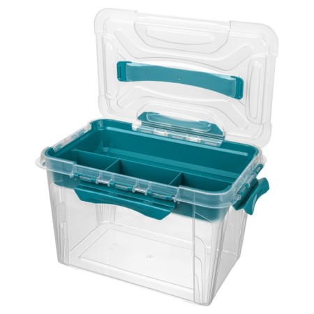 Universal Grand Box, the color is blue, with locks and an organizer insert, 6.65 liters.-2