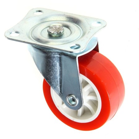 Furniture wheel, d = 65 mm, on the site, red