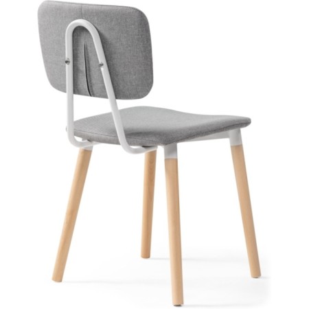 Wooden chair KLINT ARE BUK/fabric, natural/gray 43x58x82 cm-3