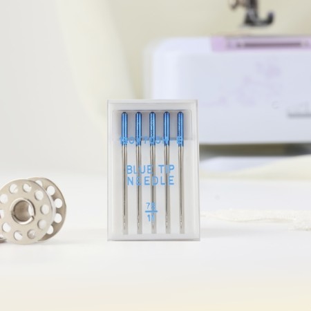 Needles for household sewing machines "Blue needle", for thin fabrics, No. 75/11, 5 pcs-4