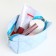 Cosmetic bag with lightning, blue color