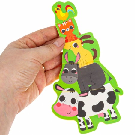 Soft puzzle for kids "Pyramid: Farm animals", 5 parts, crumb I-13