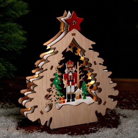 New Year's decor with a “Nutcracker and Christmas tree” backlight 16.5 × 4.5 × 19 cm-2