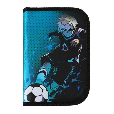 Penal 3 sections, tab inside, 140 x 210 x 40 mm, fabric, calligrata top Block "Football Anime"-1