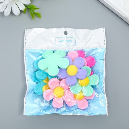 Decor for creativity Rubber "Color Chamomile" set 10 pcs mix 4.4x4.4 cm-3