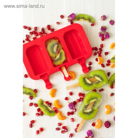 Ice Cream "Eskimo Maxi", silicone, 19.5 × 14.5 × 2.5 cm, 3 cells (8.2 × 4.6 cm), Mix color-8
