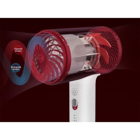 FEN SOOCAS HAIR DRYER H5, 1800 W, 3 speeds, ionization, cord 1.7 m, silver-red-5