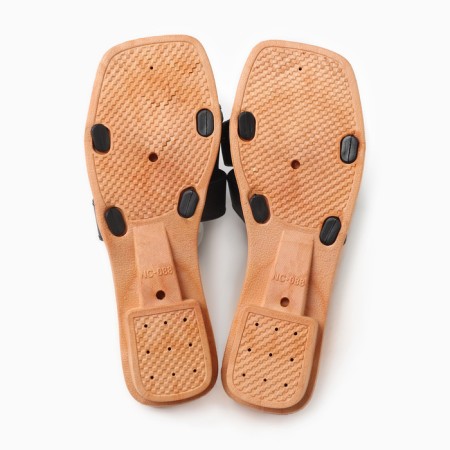 Women's slippers with an open nose, size 36-37, black color-6