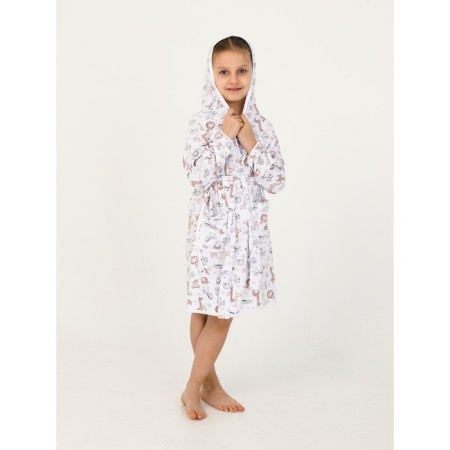 Children's robe with a hood, height 122 cm-8