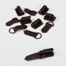The hooks are sewing, plastic, for outerwear, 5 × 1.5 cm, 6 pcs, brown color