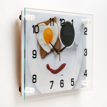 Wall clock: kitchen, "breakfast", silent, 25 x 35 cm-1