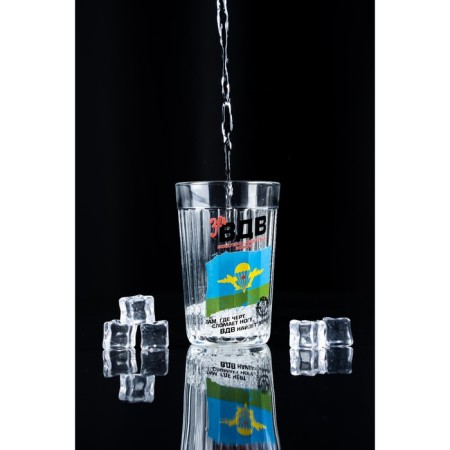 A glass of faceted attention "For Airborne Forces", 250 ml, glass-9