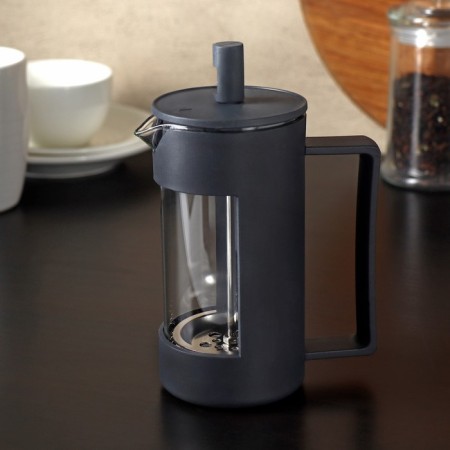 Teapot of a tender jacket - press "Futurism", 350 ml, glass, black color