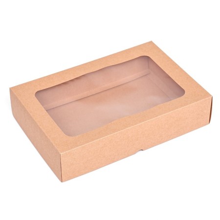 The box is folding, the lid is, with a window, craft, 30 x 20 x 6.5 cm,-1