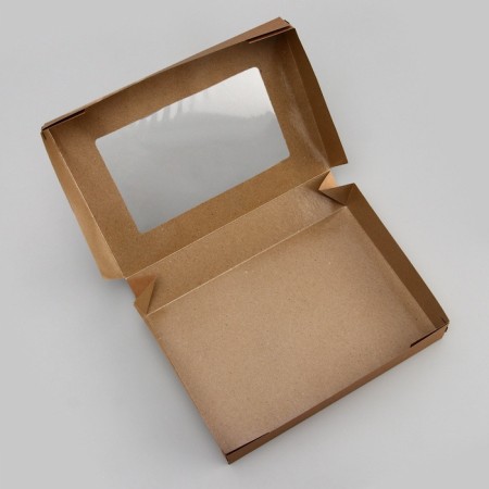 Folding box, with a window, craft, 28 x 20 x 5 cm-3