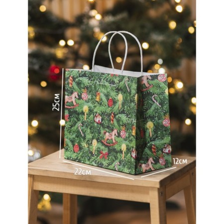 Package Gift Craft "New Year's Christmas tree", 22 x 25 x 12 cm, New Year-4