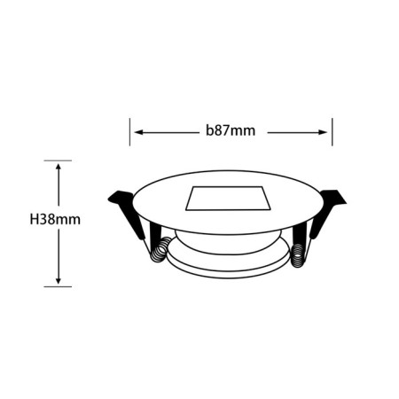 Light-K Buildiv, Artin, circle 87x87x38mm mounting hole 75x75mm GU5.3 Al Black 51432 9-12