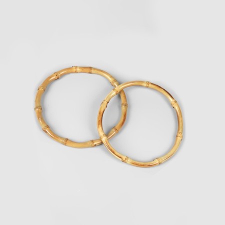 Handles for a bag, 2 pcs, bamboo, d = 11.5/13 cm, thickness 0.8 cm-1