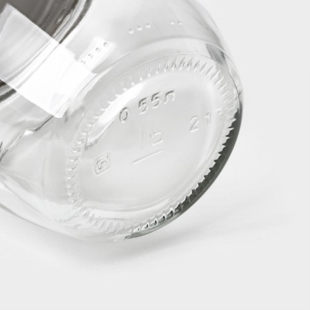 A set of glass cans with a golden lid and label, TO-82, 0.55 l, 6 pcs-6