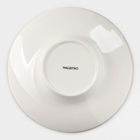 Porcelain plate for Magistro paste "Cerera", 160 ml, D = 21 cm, Orange color-3