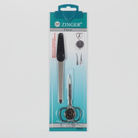 Manicure set, 2 items, on a blister, silver/black color, SIS-13-4