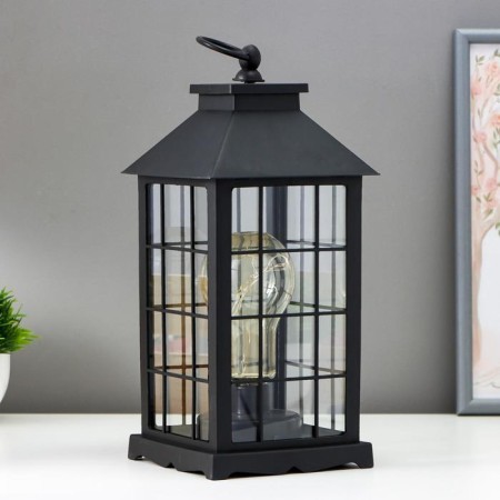 Nightlight "Lantern. Cell" black from batteries 3AAA 30x14x14 cm Risalux