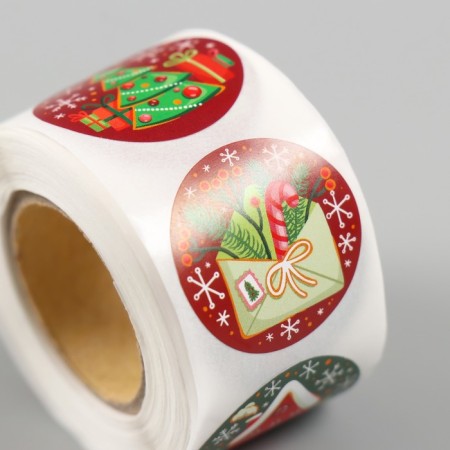 Stick Paper "New Year" d = 2.5 cm 252 pcs in roll-3