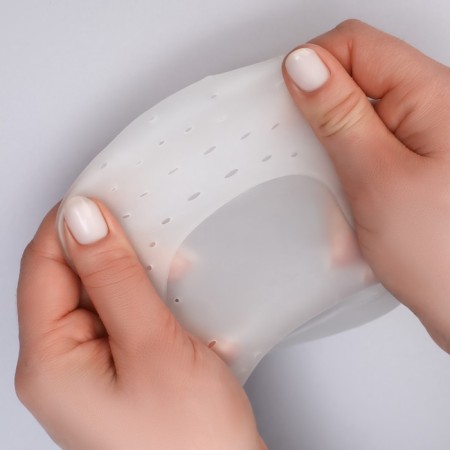Socks for pedicure, silicone, 20 × 10 cm, white color-4