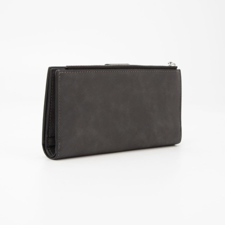 Women's wallet on the button, black color-1