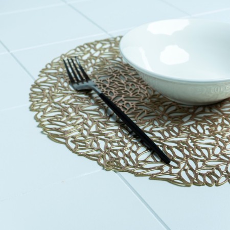 Serving napkin on the table "Manifik", d = 38 cm, gold color-7