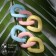 Earrings Plastic "Chain" gradient is mixed, colored