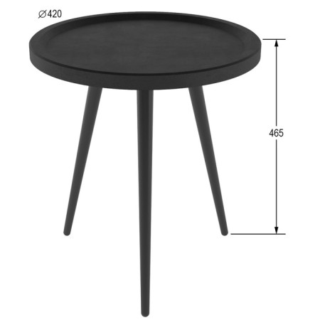 Journal table "Batle", 420 × 420 × 465 mm, color black loft-4