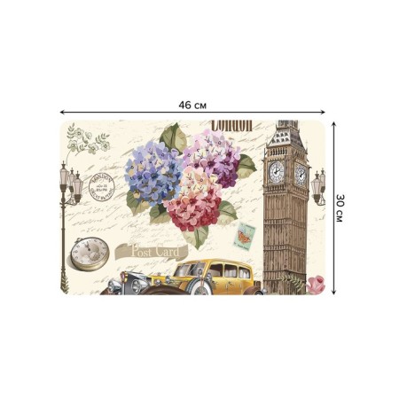 A set of napkins for setting the London table, rectangular, rounded edges, size 30x46 cm, 4 pcs-2