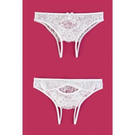Erotic panties Erolata, with an insert of stretch nets, white, size 42-44-2