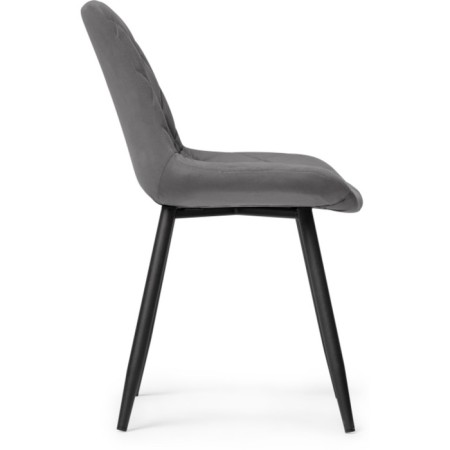 Stol on a metal frame Baoine used metal/velor, black/gray 50x55x83 cm-2