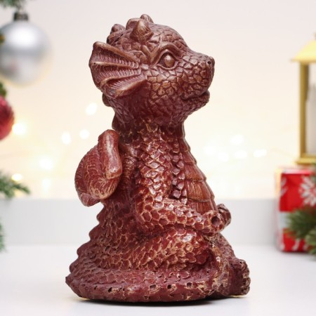 The piggy bank "Dracosha Timosha" 15x11x16cm, red with gold-3