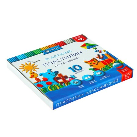 Globus plasticine "Classic", 10 colors, 200 g, recommended by teachers-2