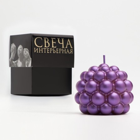 Figure candle "Babble" Round, 5.5x5.5 cm, purple, in the box-3