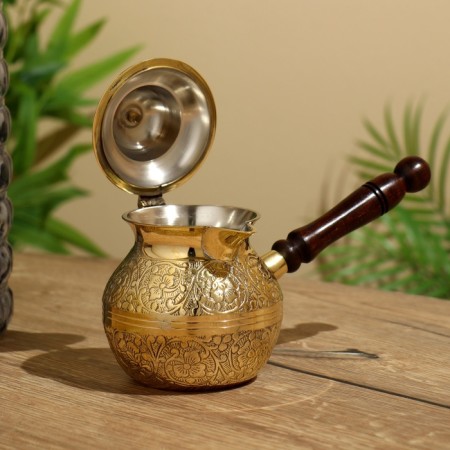Turk with a lid of 17x23x10 cm, brass-3