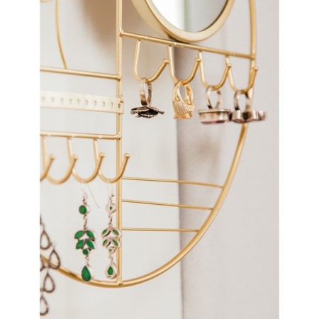 Holder for jewelry with a mirror, 35 × 35 × 2.5 cm, gold color-1