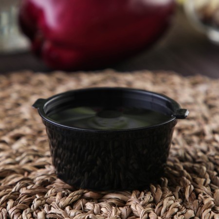 Container - disposable saucer, 50 ml, with an unbearable lid, black color-1