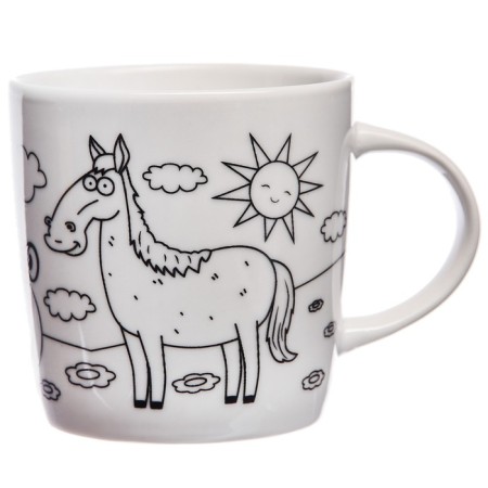 Set, a mug for coloring, 250 ml, blue tractor-3