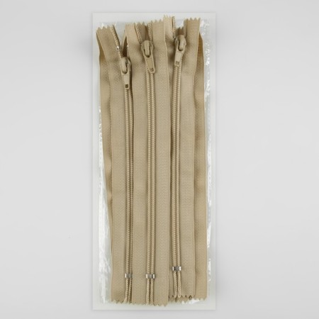 Lightning "Spiral", No. 7, non -proceeding, castle machine, 20 cm, beige color-2