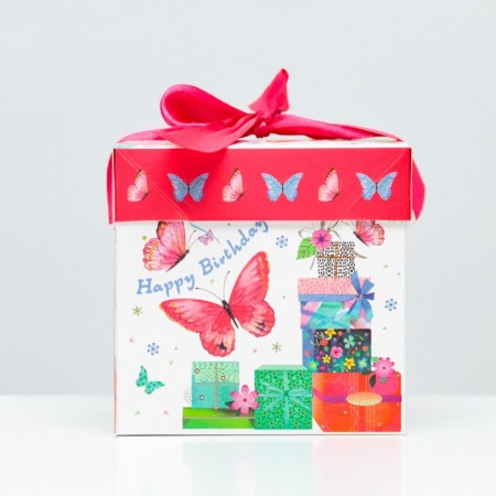 Self -assembly box "Butterflies" 10x10x10 cm-1