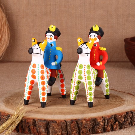 Dymkovo toy "Horseman Officer", mix